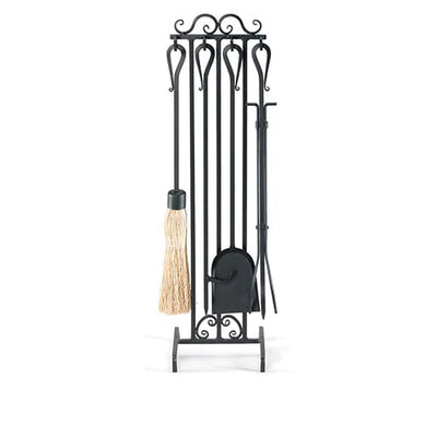 5 Piece Country Scroll Fireplace Tool Set, Black