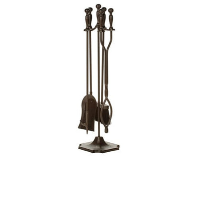 5 Piece Bronze Fireplace Tool Set - 30.5-in H