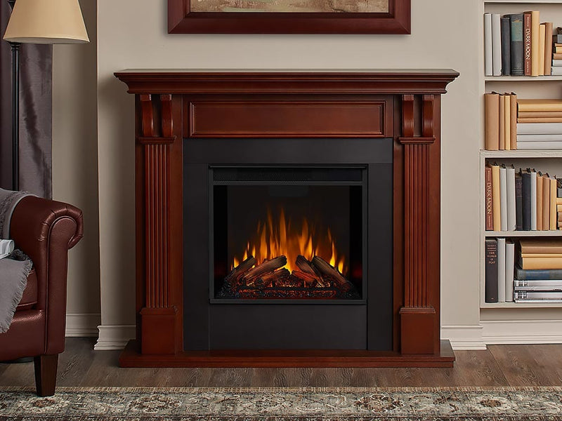 Ashley Electric Fireplace Mantel Package in Mahogany