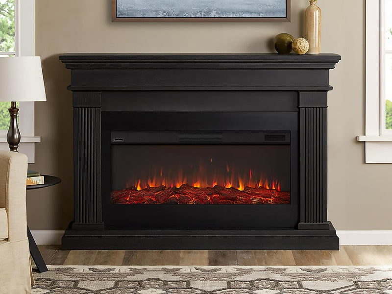 Beau Infrared Electric Fireplace Mantel Package in Grey