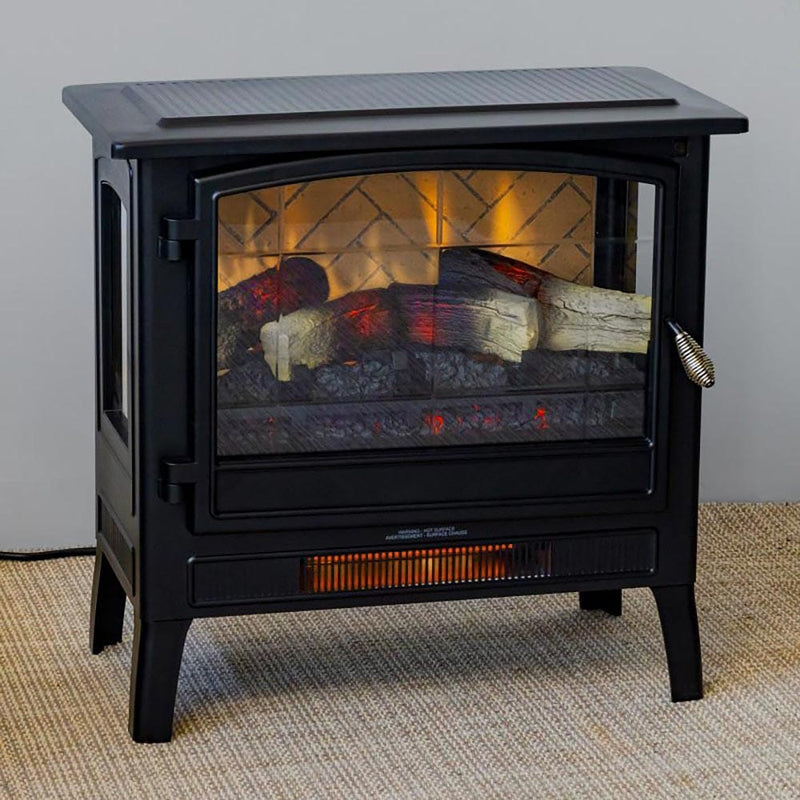 Country Living Black Infrared Electric Fireplace Stove Heater