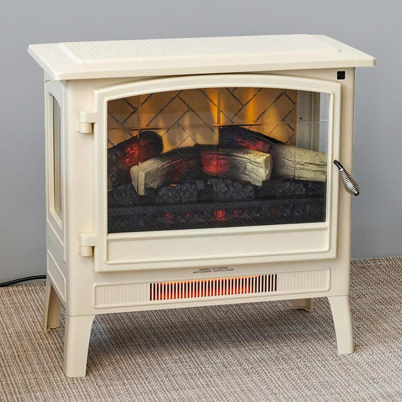 Country Living Cream Infrared Electric Fireplace Stove Heater