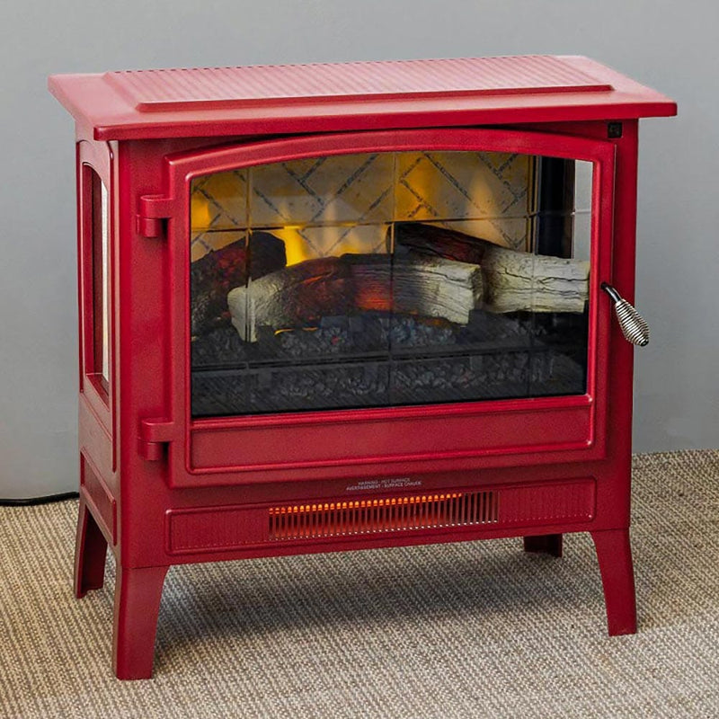 Country Living Deep Red Infrared Electric Fireplace Stove Heater