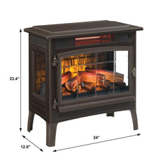 Duraflame 3D Bronze Infrared Electric Fireplace Stove with Remote Control - DFI-5010-02