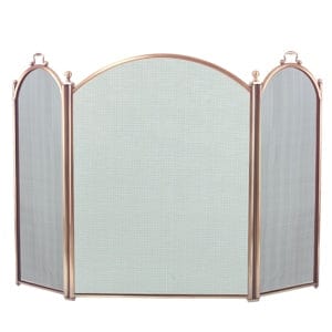 3 Fold Arched Antique Brass Fireplace Screen 4383-34